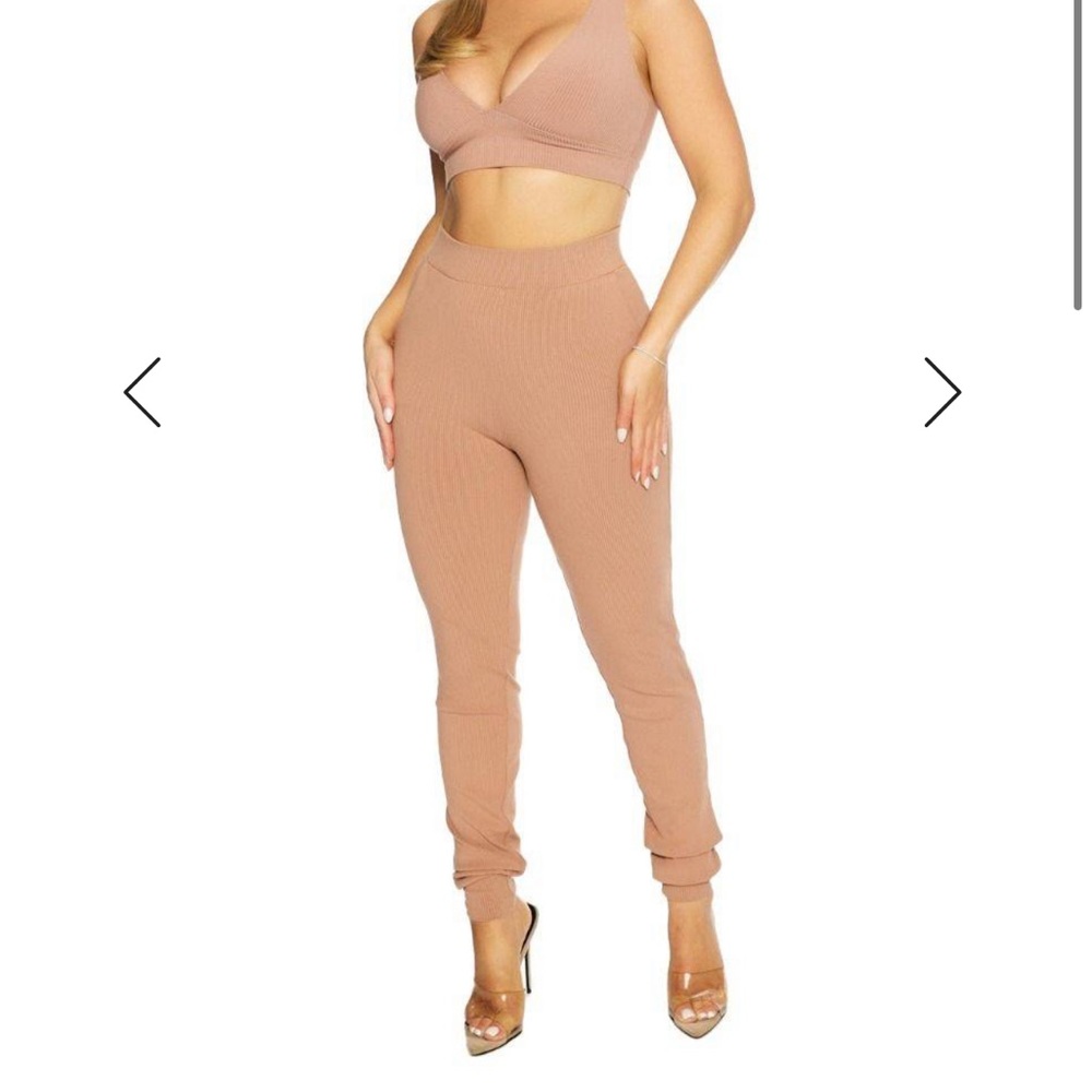 ribbed snatched joggers